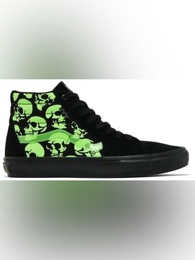 NWOT Vans Skate Sk8-Hi 'Glow Skulls men’s size 12